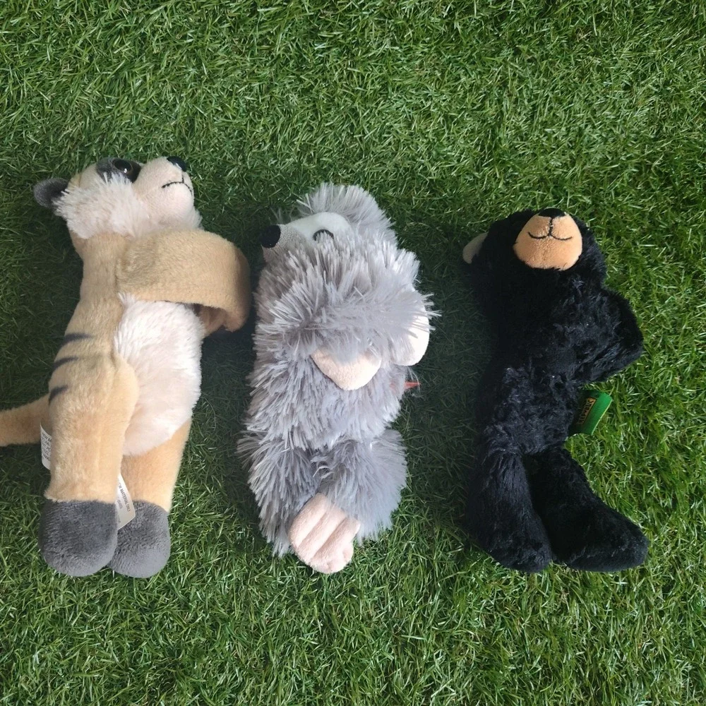 Lot of 3 Wild Republic Huggers Wrist Slap Bracelet Plush Sloth Meerkat Bear